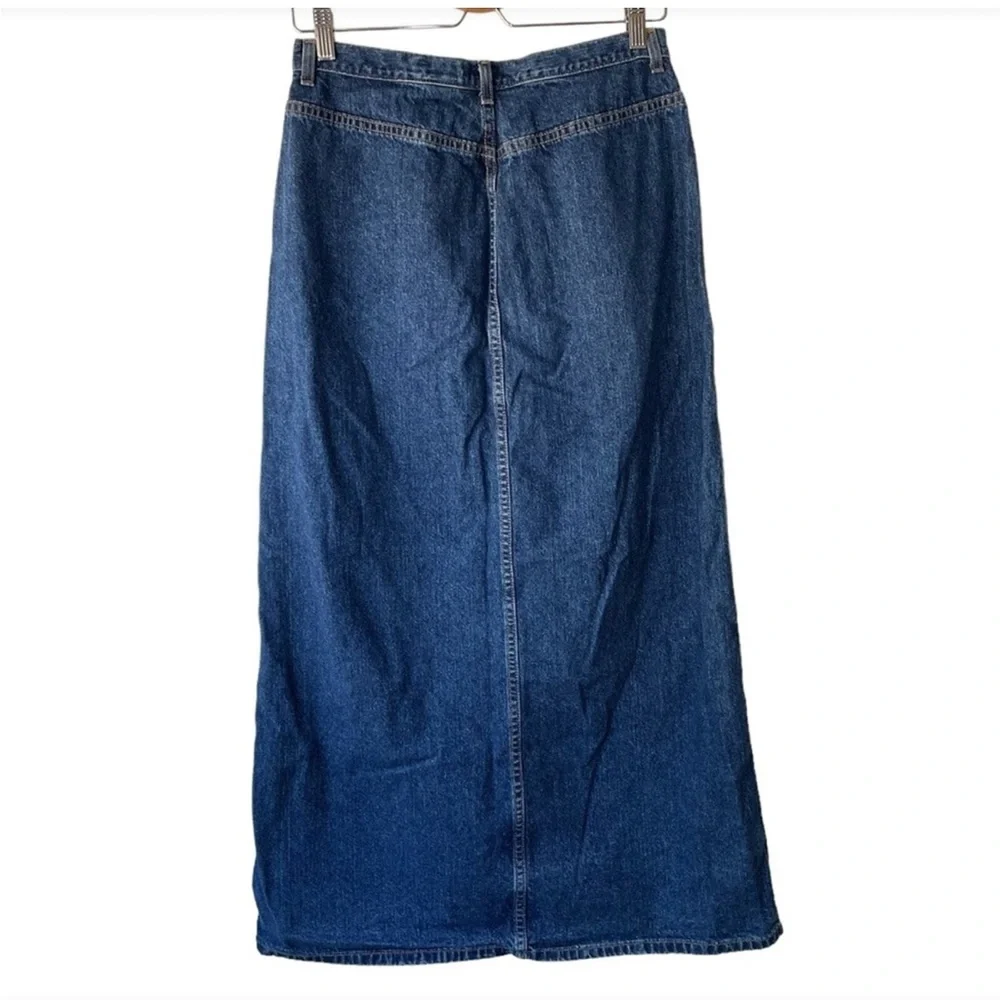 Vintage Eddie Bauer Blue Denim Maxi Skirt 18 - Picture 2 of 11